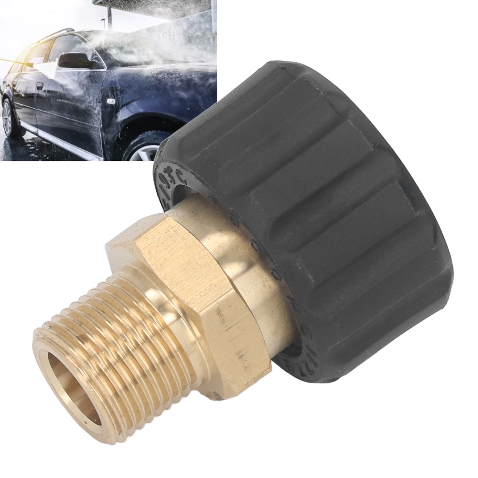 Pressure Washer Adapter Hose Connector 5000PSI Male G3/8 To Female M22 15mm