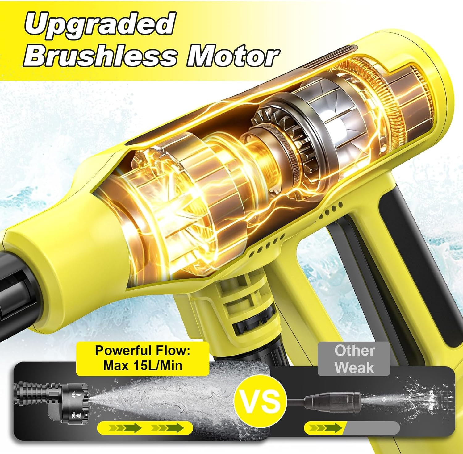 Cordless Portable Washer, Brushless Motor, 4 Speed Modes, 6-In-1 Swivel Nozzle,