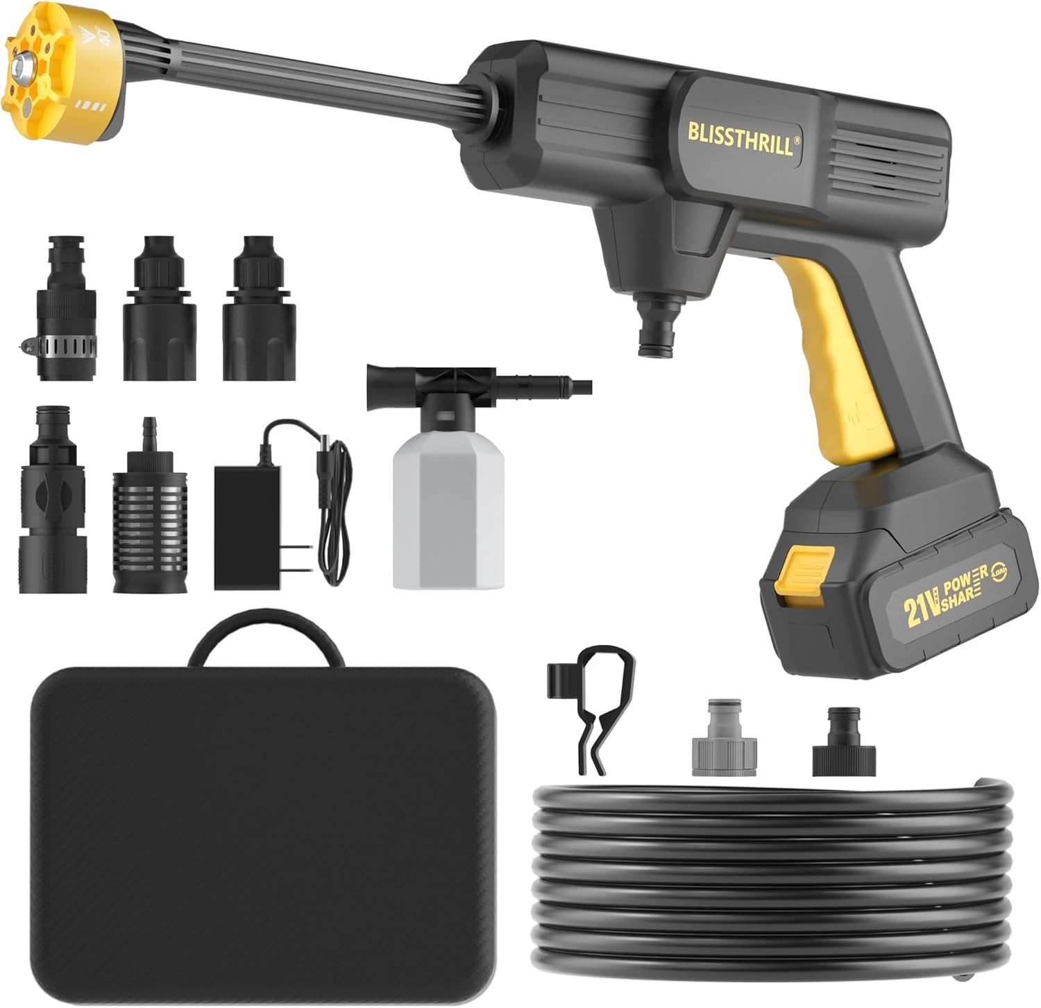 Handheld Battery Operated Washer, 1100 PSI Lightweight Mini Washer for Car,home
