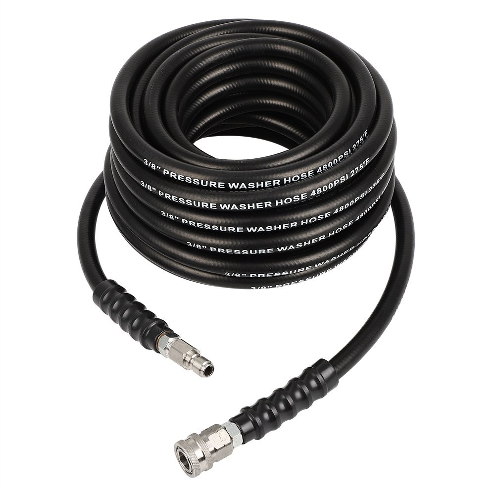 50FT 3/8″ Hot Water Pressure Washer Hose Rubber Power Washer Hose 4800 psi