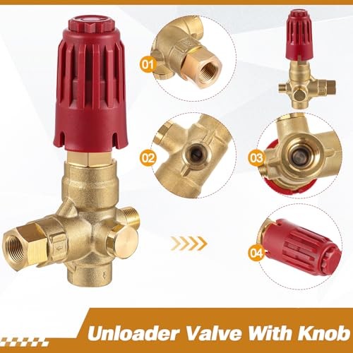 2 Pcs Upgraded 350 Unloader Valve Pressure Washer Pump with Knob, Compatible
