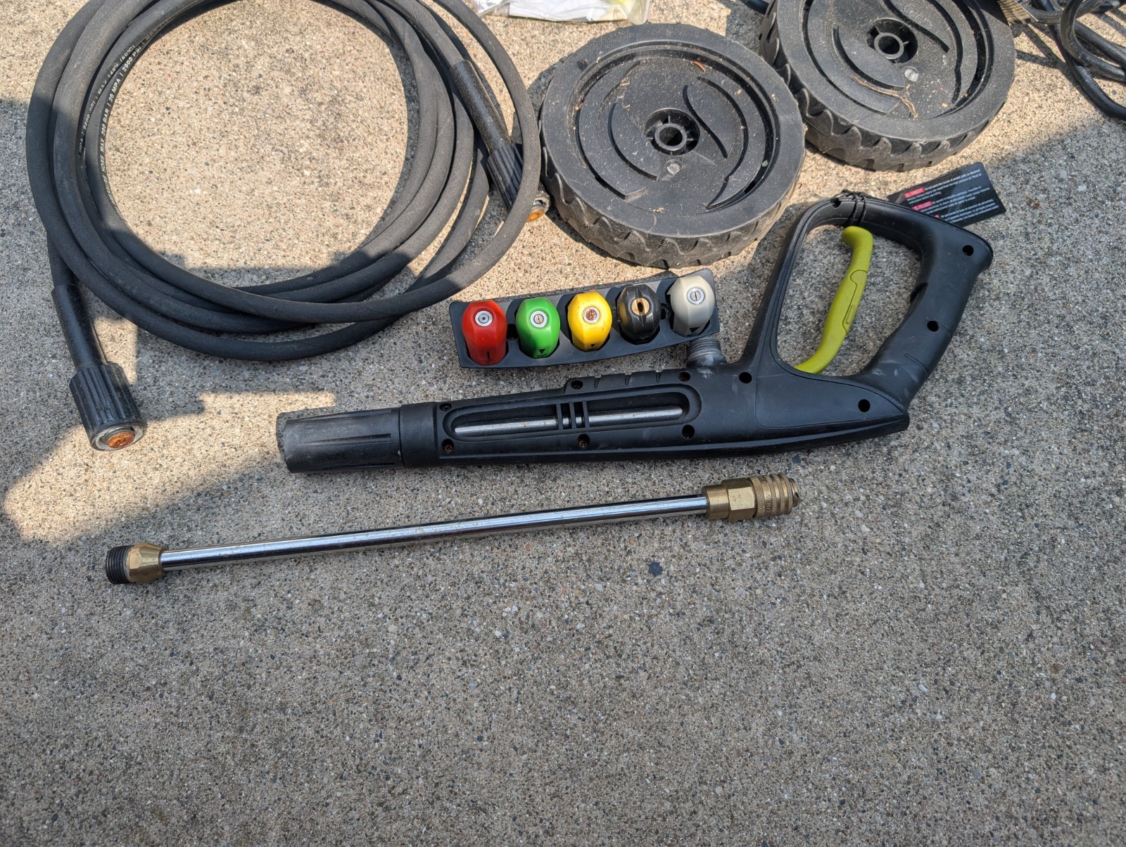 Sun Joe SPX3000-MAX PRESSURE WASHER PARTS LOT NOZZELS WAND HOSE WHEELS ADAPTERS