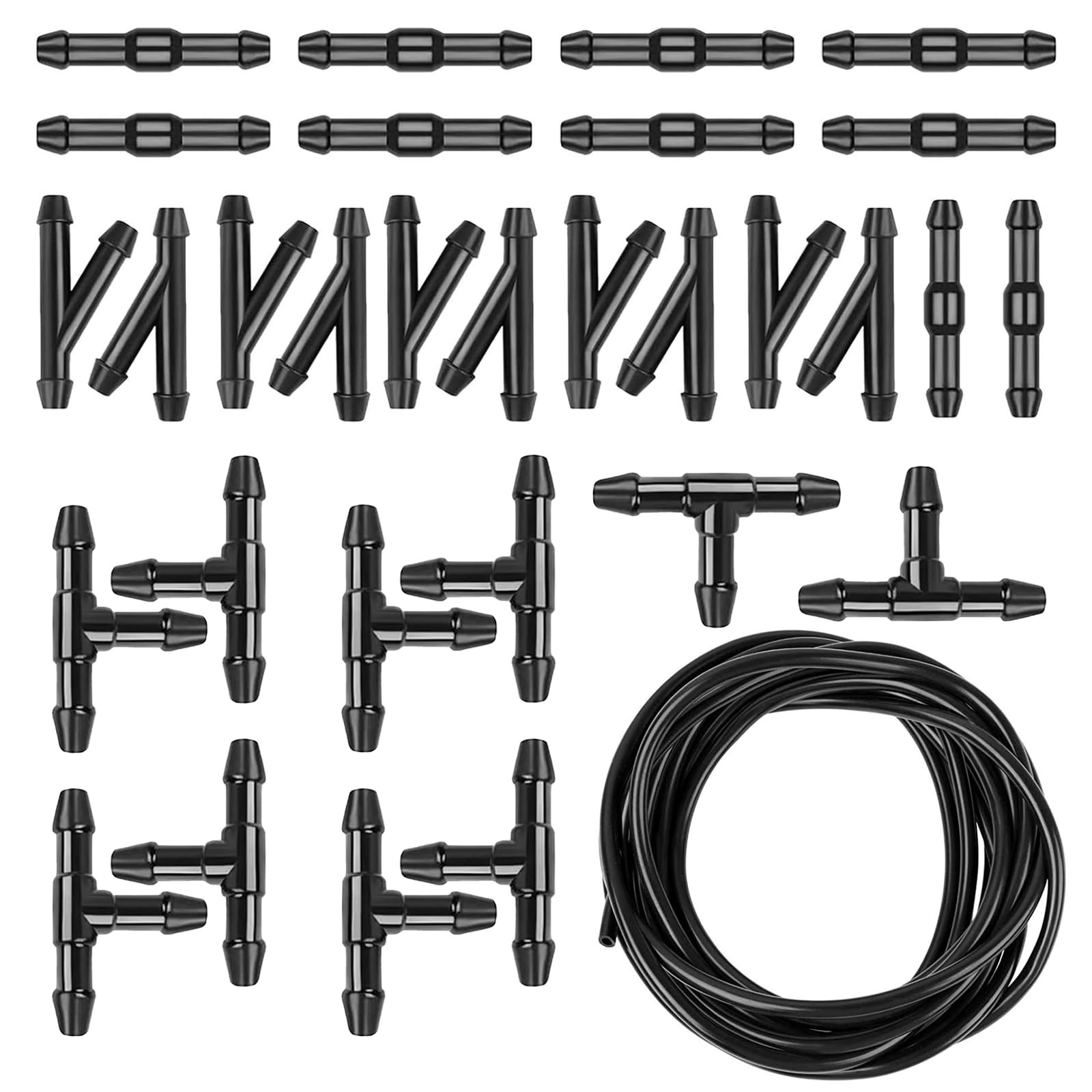 YYTQP 30 PCS Car Windshield Washer Hose Kit, 5M 1 Set #030, Black