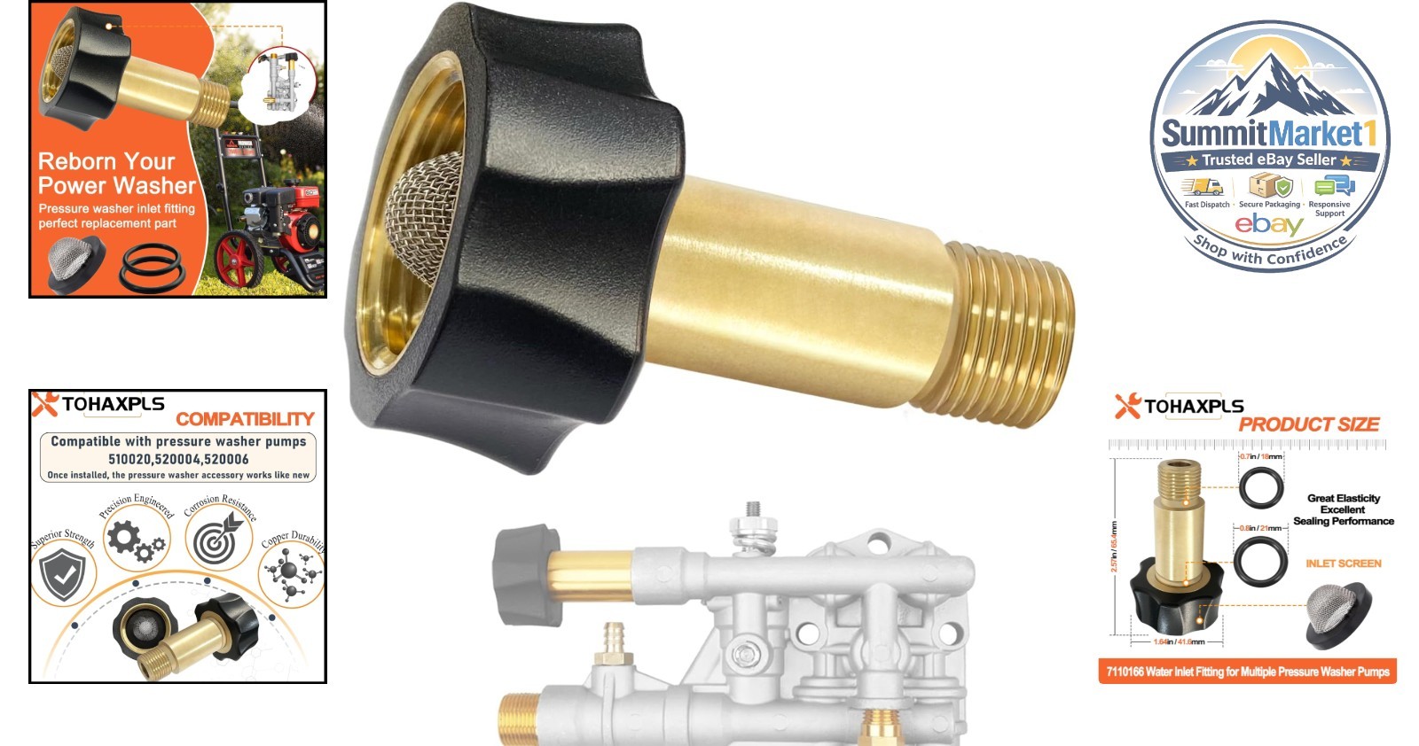 Pressure Washer Pumps Water Inlet Replacement Fitting 7110166