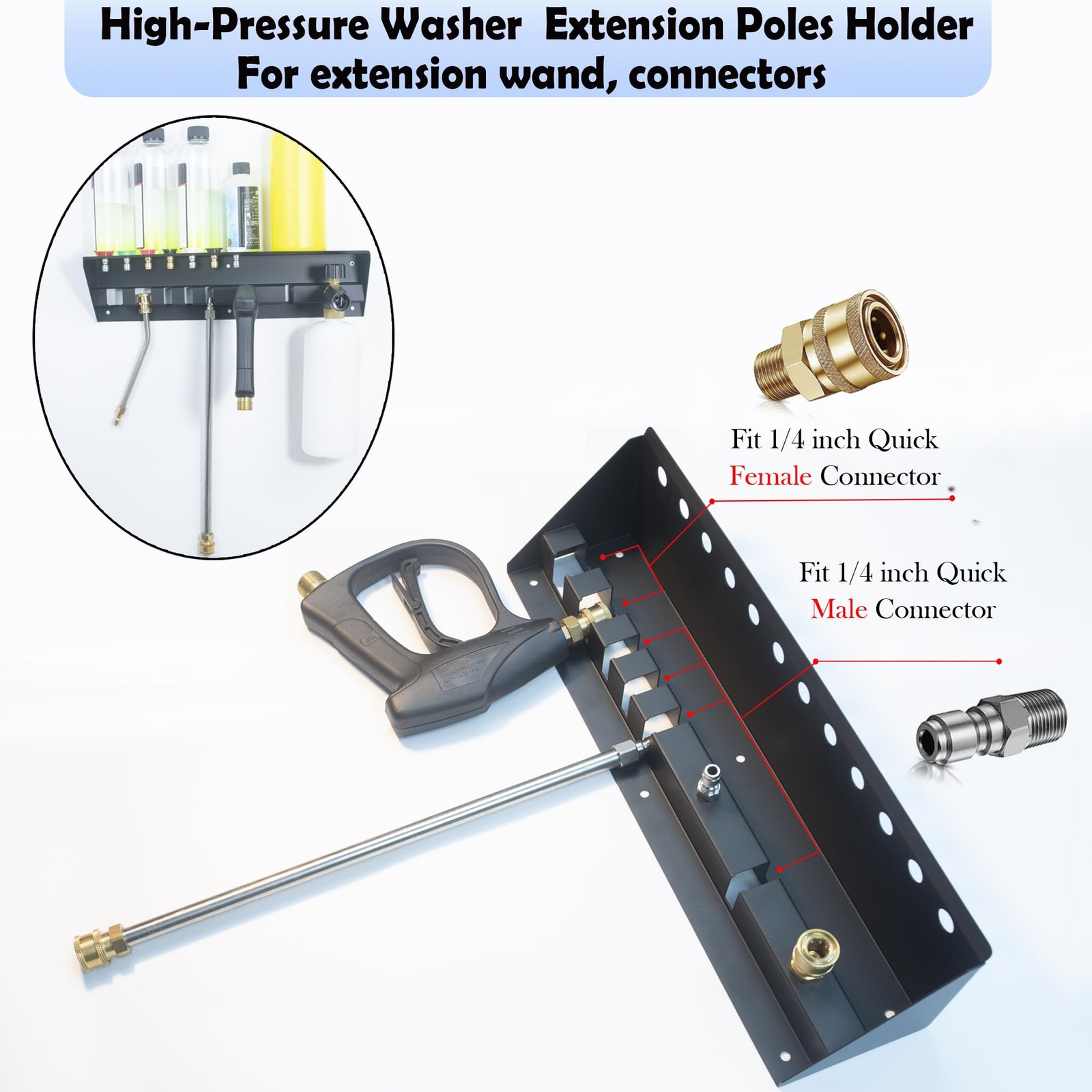 Pressure Washer Gun Holder with Shelf,Foam Cannon Holder for Pressure Washer …