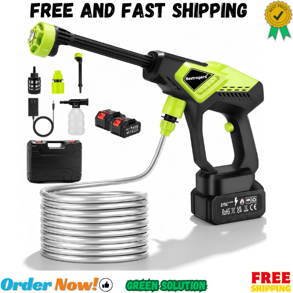 Cordless Portable Washer Battery Operated, 800 PSI Portable Handheld Washer 16ft