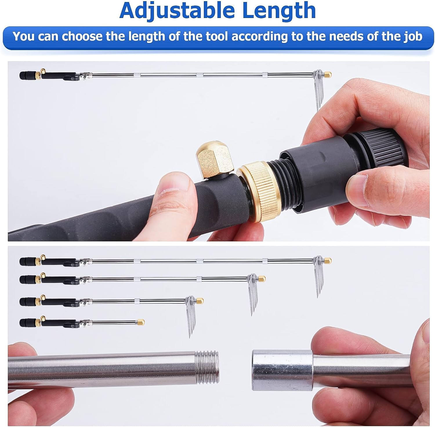 2 Use Gutter Cleaning Tools with Rake,Removable High Pressure