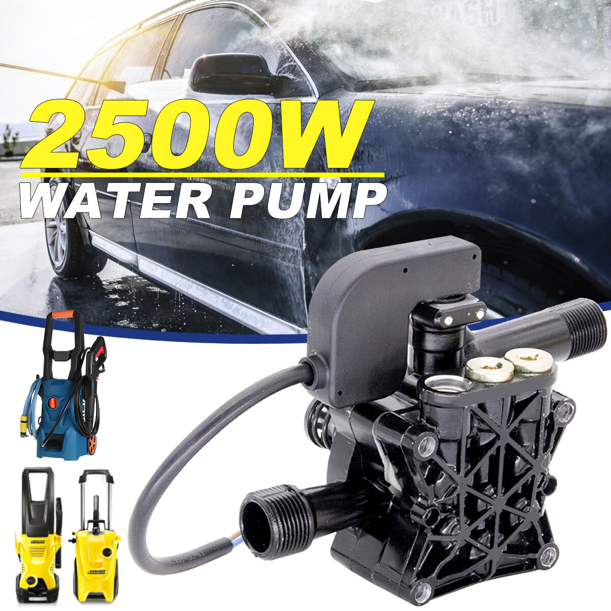 Electric High Pressure Water Pump Head Assembly 2900PSI Car Washer Replace Part