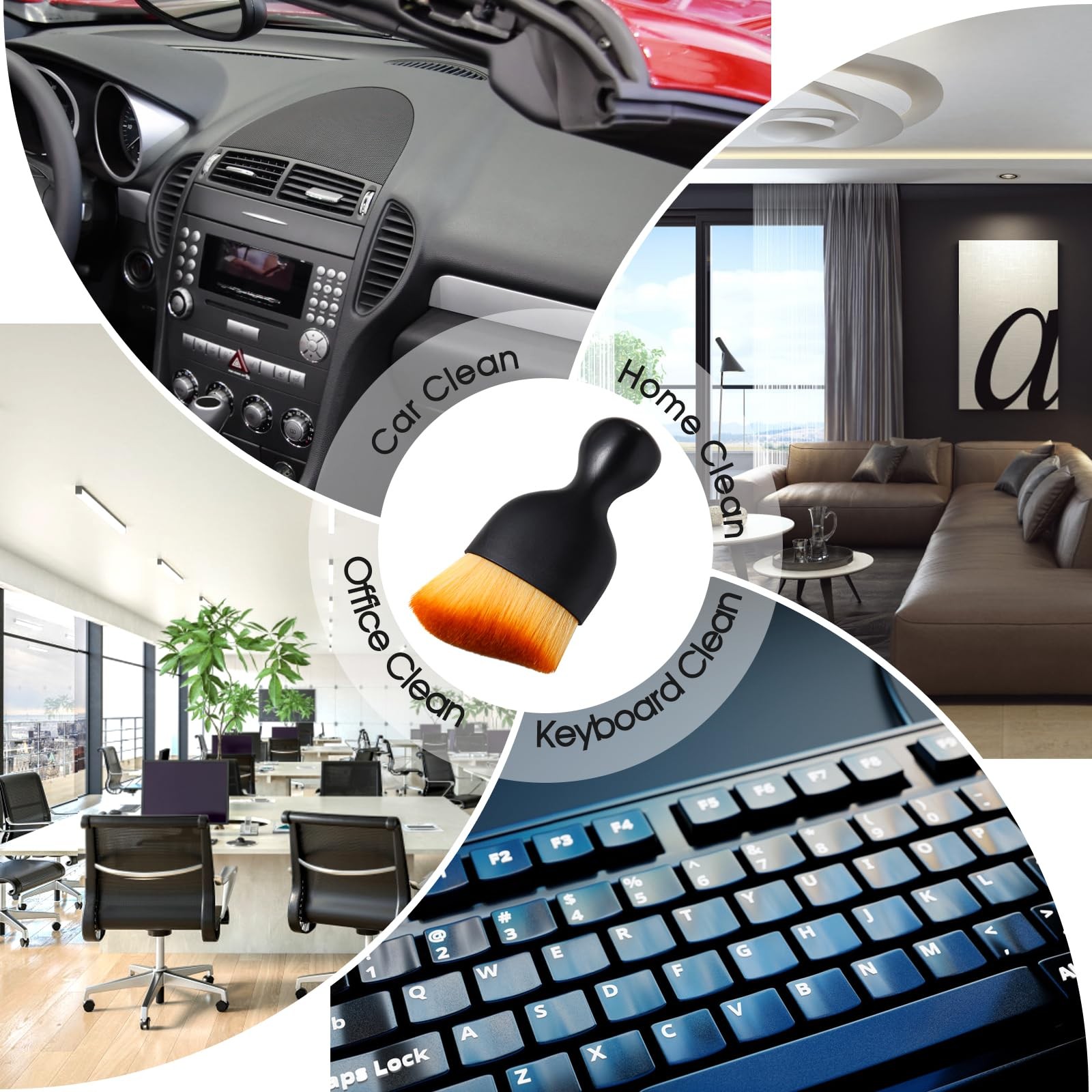 Yungeln 3 PCS Car Interior Detail Dust Brush,Soft Detailing 3pcs