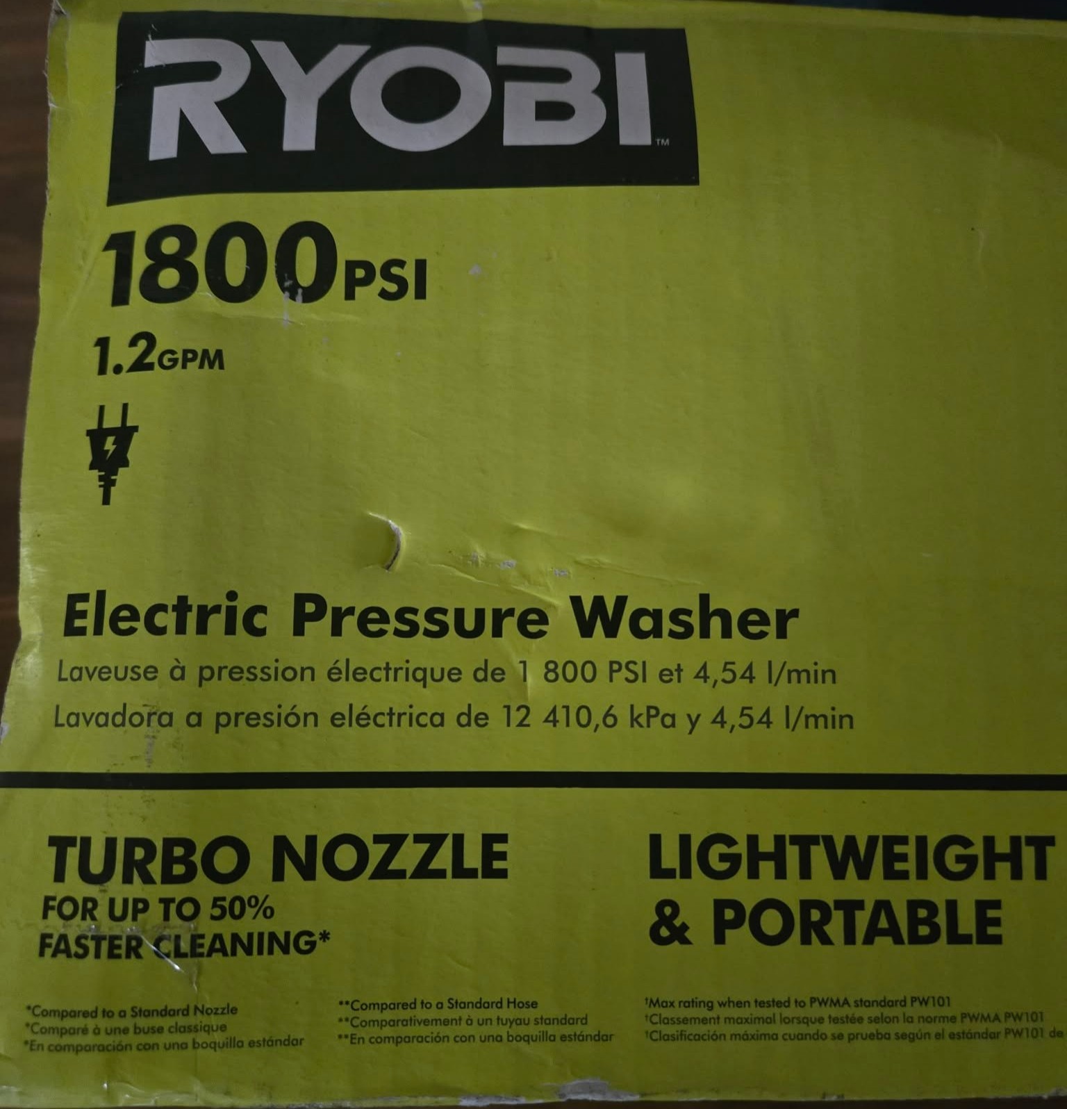 Ryobi Premium Electric Pressure Washer 1800 PSI RY141802VNM NEW