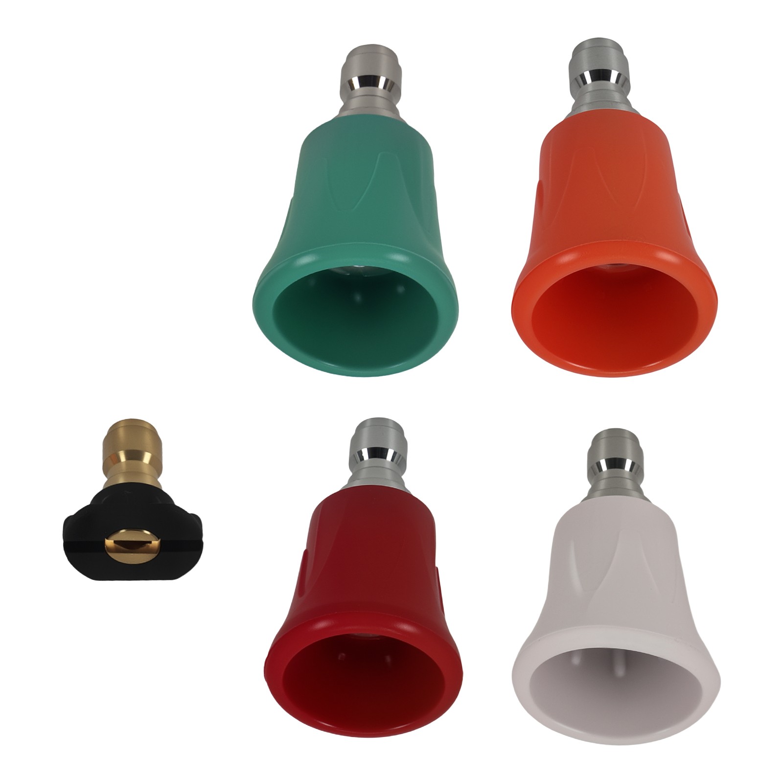 5 Piece Power Washer Nozzle Tips Stainless Steel 1/4″ Quick Connect w/ Guard