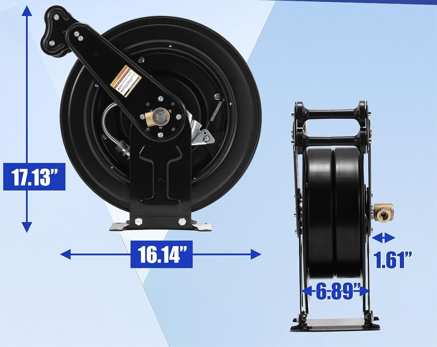 Retractable Pressure Washer Hose Reel Heavy Duty Steel Professional Power Wash