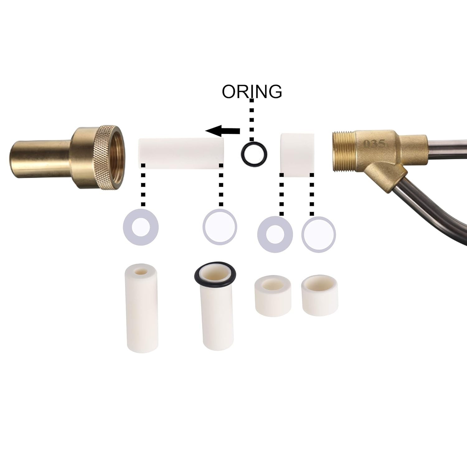 Pressure Washer Sandblasting Nozzle Tips Brass Ceramic 5000 PSI 2-Pack