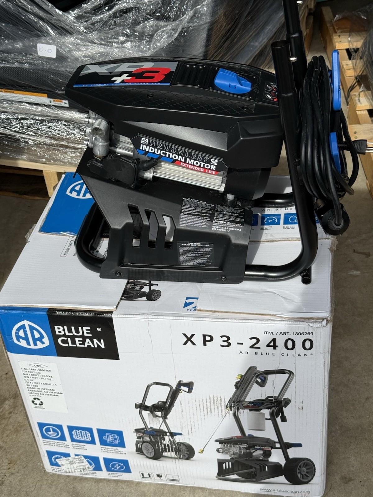AR Blue Clean XP3-2400 PSI 1.16 GPM 14 Amp Motor Electric Pressure Washer