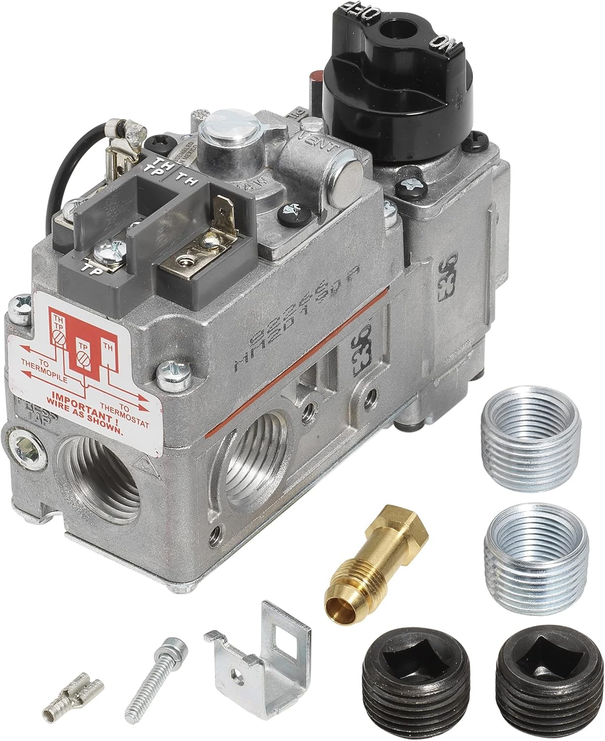 710-502 Millivolt 70,000 BTU Capacity Gas Valve Chrome