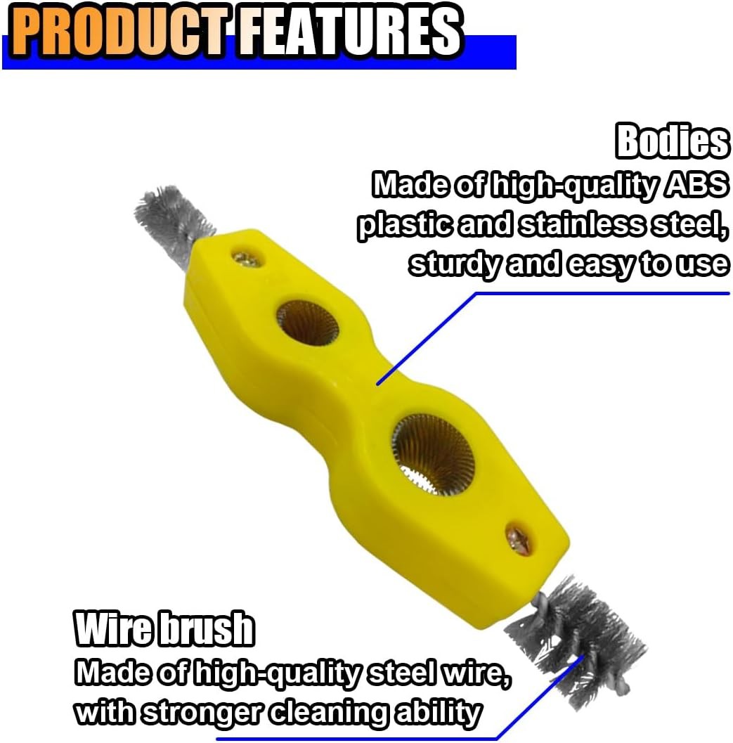 4 in 1 Car Battery Terminal Cleaner, Post 1PC, Yellow