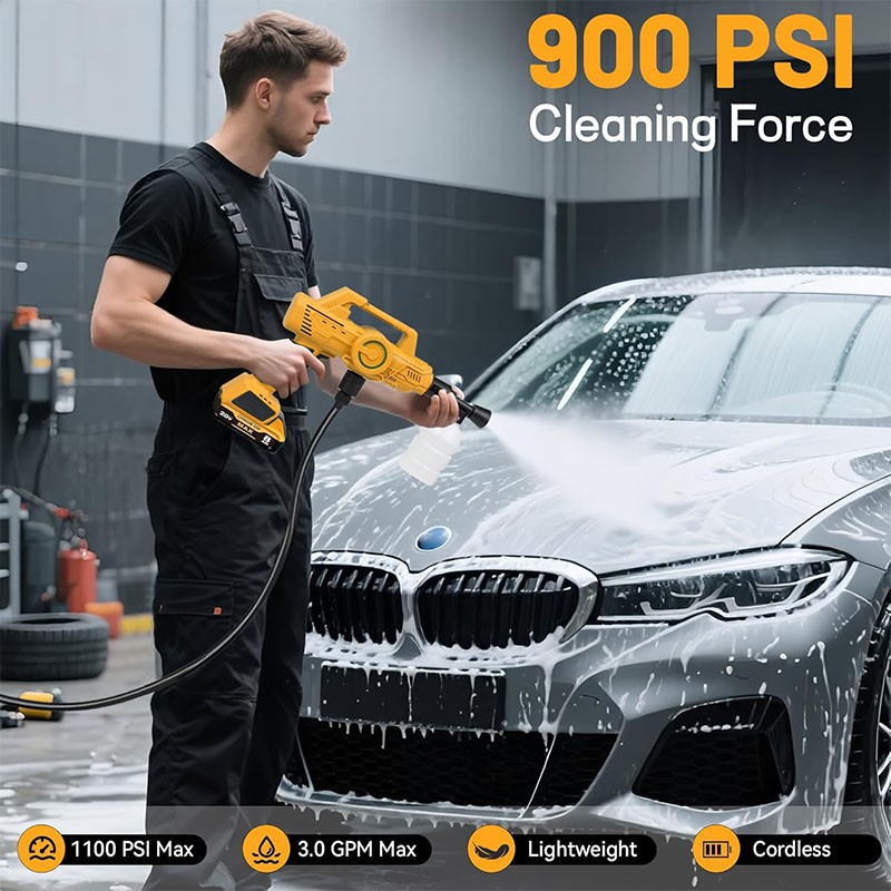 6in1 Cordless Pressure Washer Compatible with Dewalt 20V Battery(No Battery)