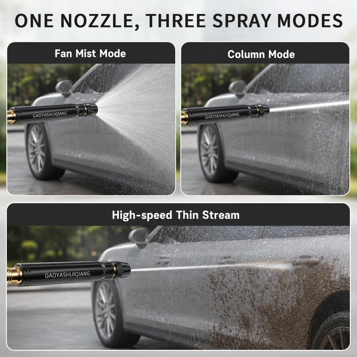Larnto High Pressure Hose Nozzle Water Gun for Car Wash Garden Pressure Booster