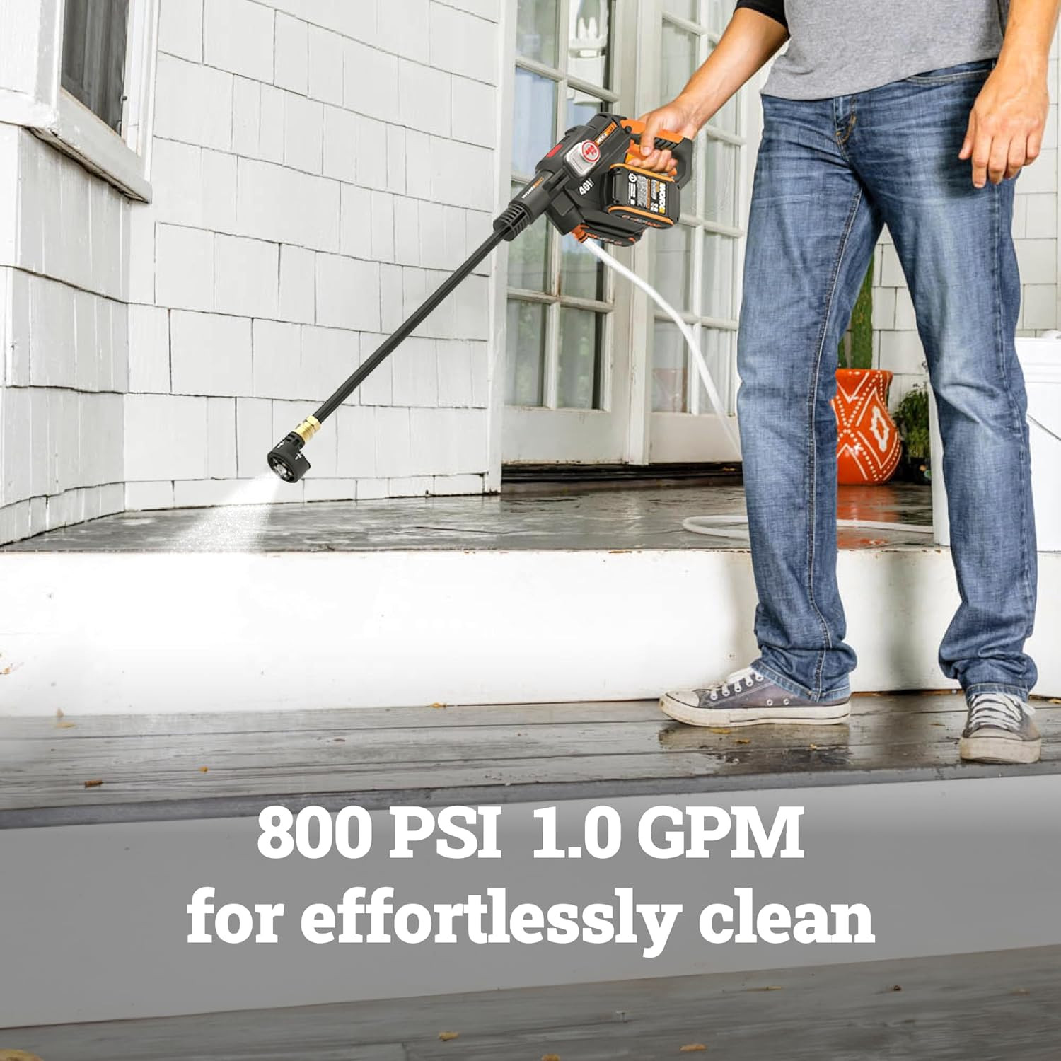 WORX 40V Powershare Hydroshot Portable Power Cleaner WG647 | 800 PSI, Brushless,