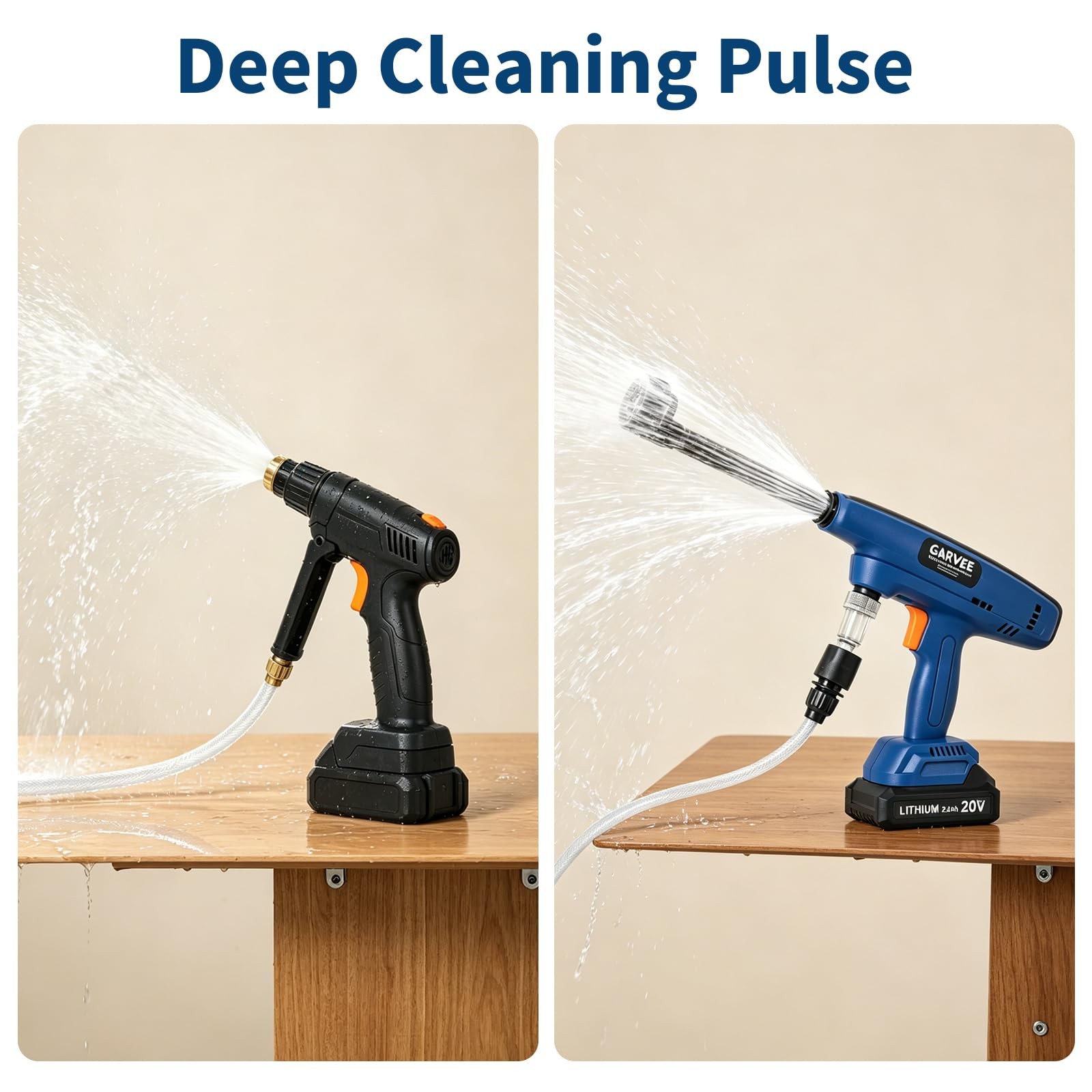 6-in-1 Cordless Portable Power Washer Nozzle Brush Motor Rechargeable Battery