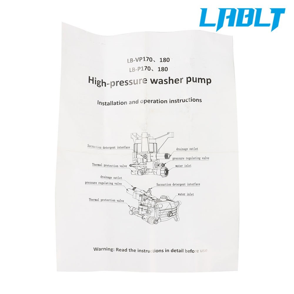 LABLT Pressure Washer Pump 3/4 HorizShaft MAX 3000 PSI 2.5 GPM Oil Sealed