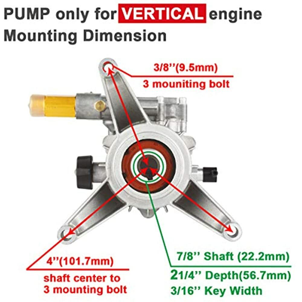 2900psi Power Washer Pump For Homelite Ryobi Craftsman Husky 7/8″ Vertical Shaft