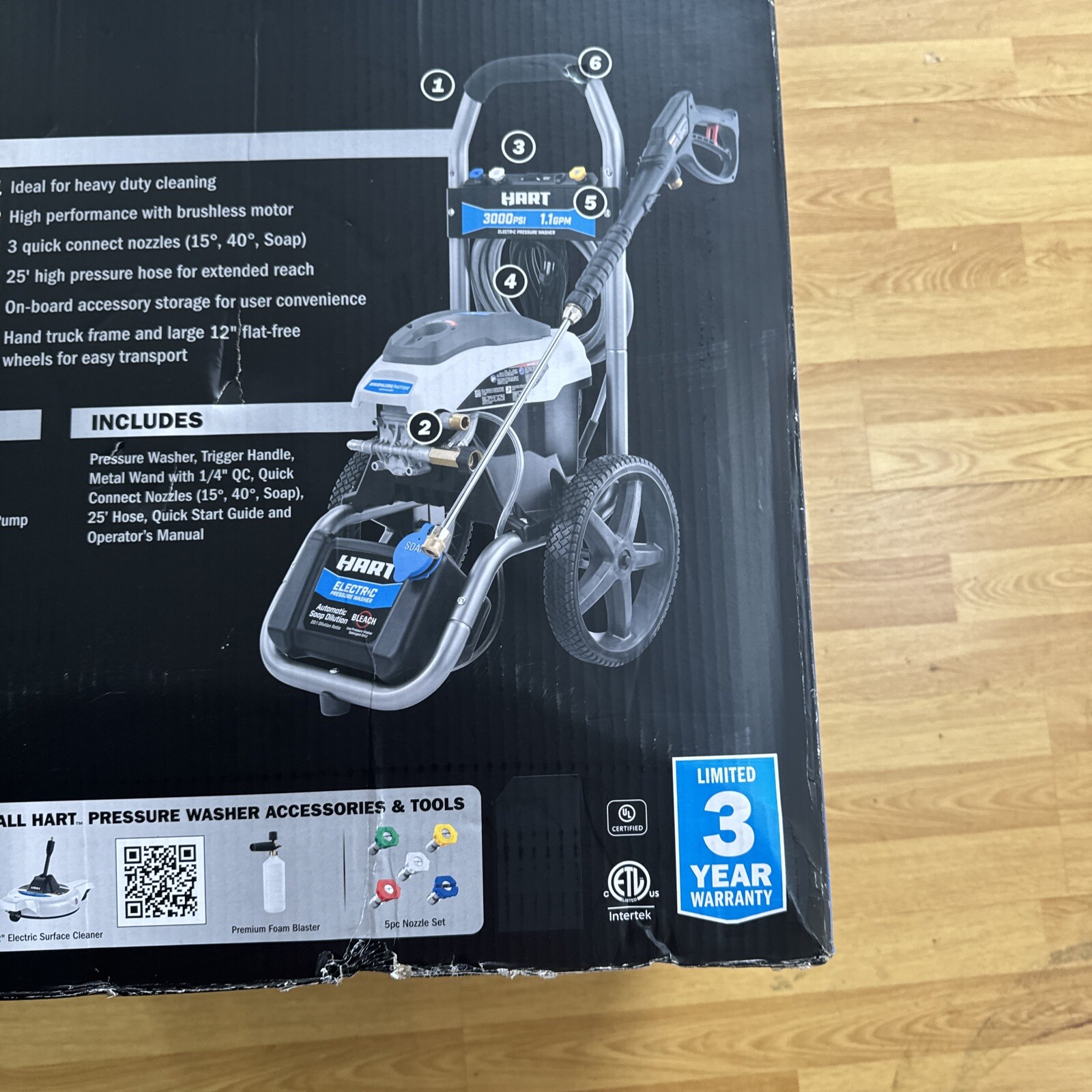 Hart HW143011VNM 3000PSI 1.1 GPM Cold Water Electric Pressure Washer (FVS027561)