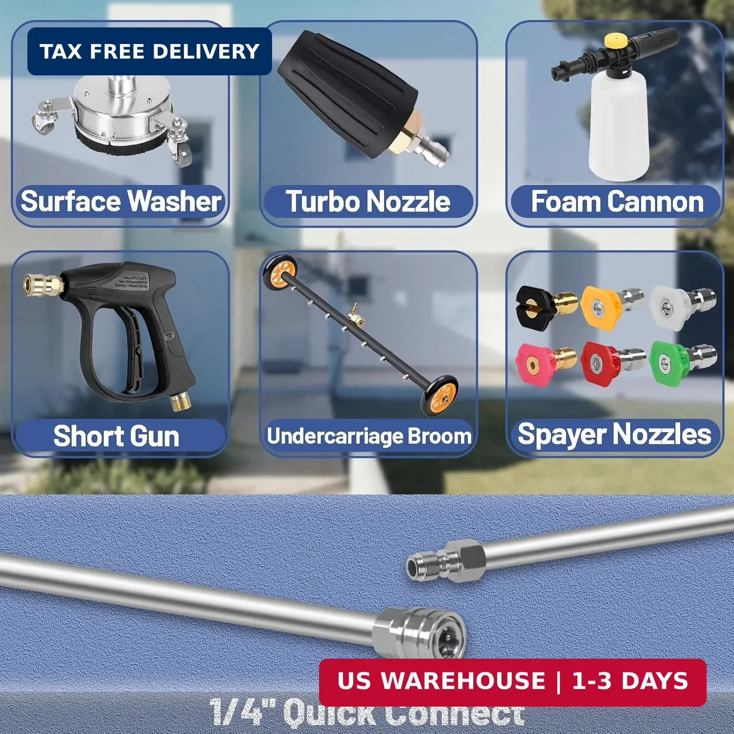 120″ Pressure Washer Extension Wand,2 Pack 60 Inch Stainless Steel Power Washer
