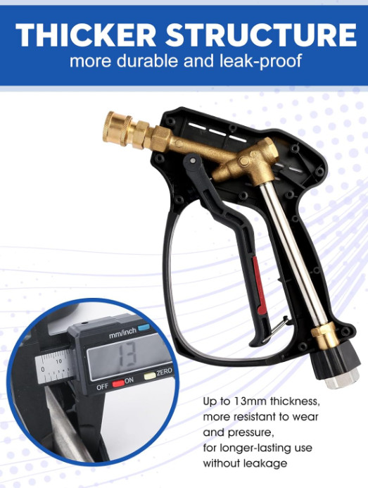 Kit Pistola Hidrolimpiadora 5000 PSI con Conector Giratorio y 5 Boquillas