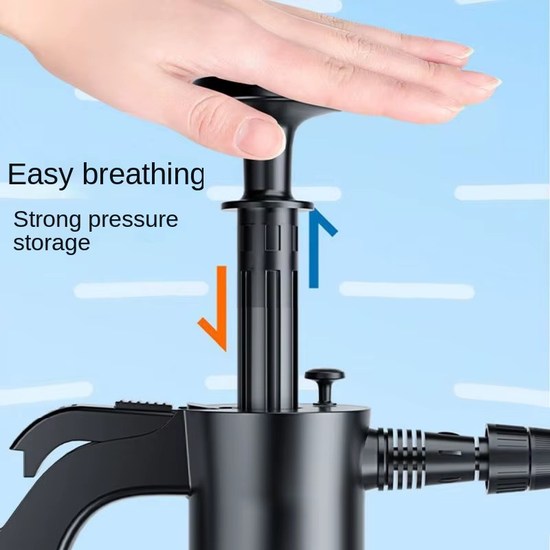 2L Hand Pump Foam Sprayer Snow Foam Cannon Car Wash Bottle w/ 3 Nozzles
