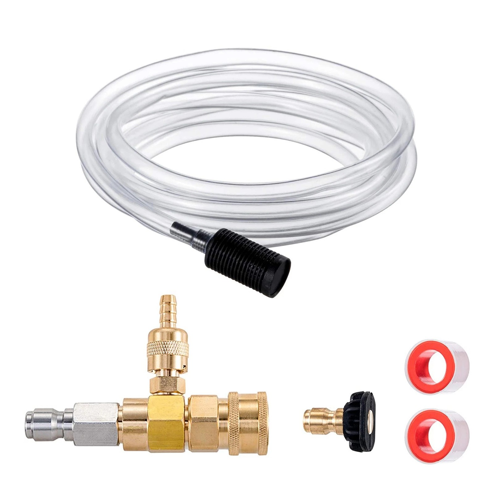 Downstream Soap Dispenser for Pressure Washer 3/8″ 4000 PSI Kit with 10ft Hose