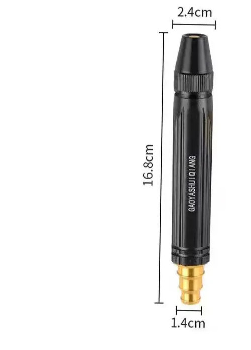 Black High Pressure Water Gun for Car Wash Garden with Copper Plated Nipple Nozz