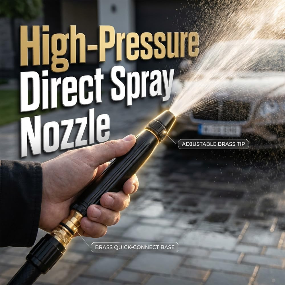 High Pressure Power Washer Nozzle with Connector Set, Power Jet Water with Three