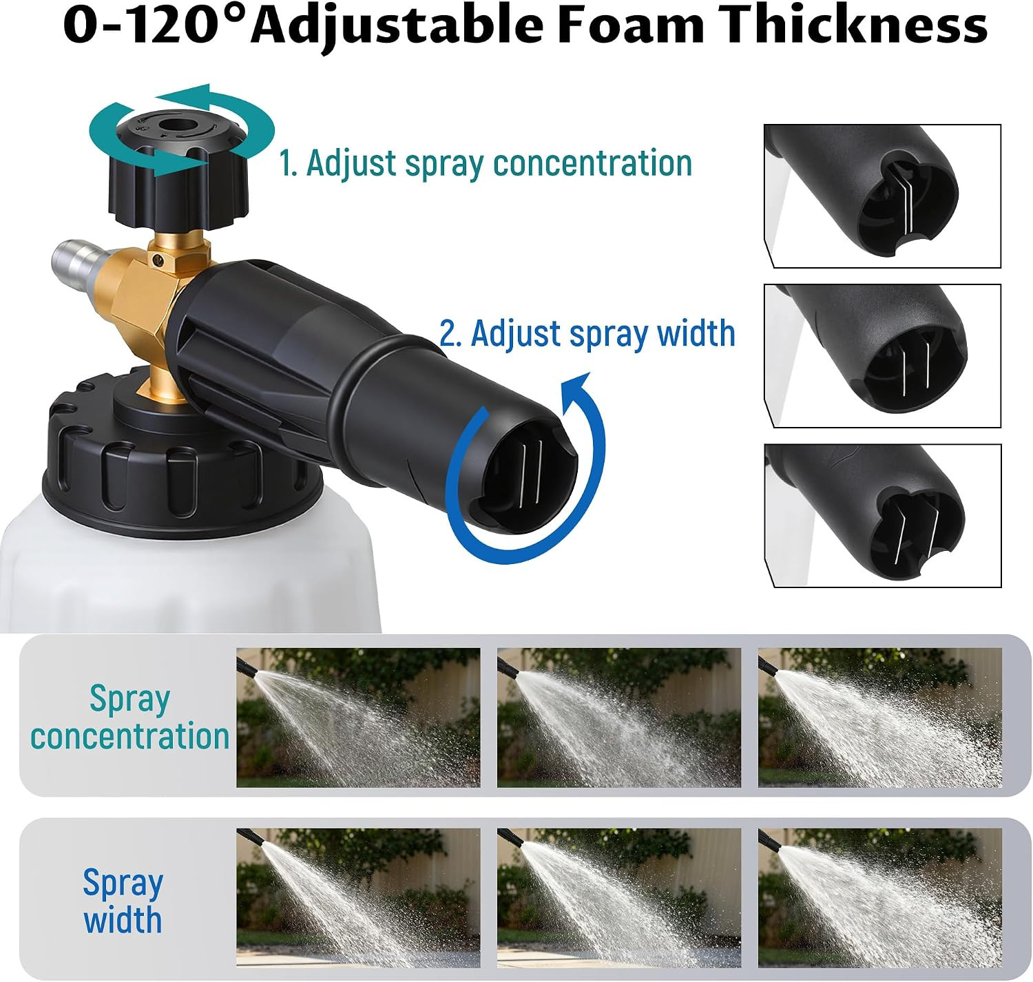 Foam Cannon for Pressure Washer, 1000Ml Wide Mouth Snow Foam Lance, 1/4 Inch Qui
