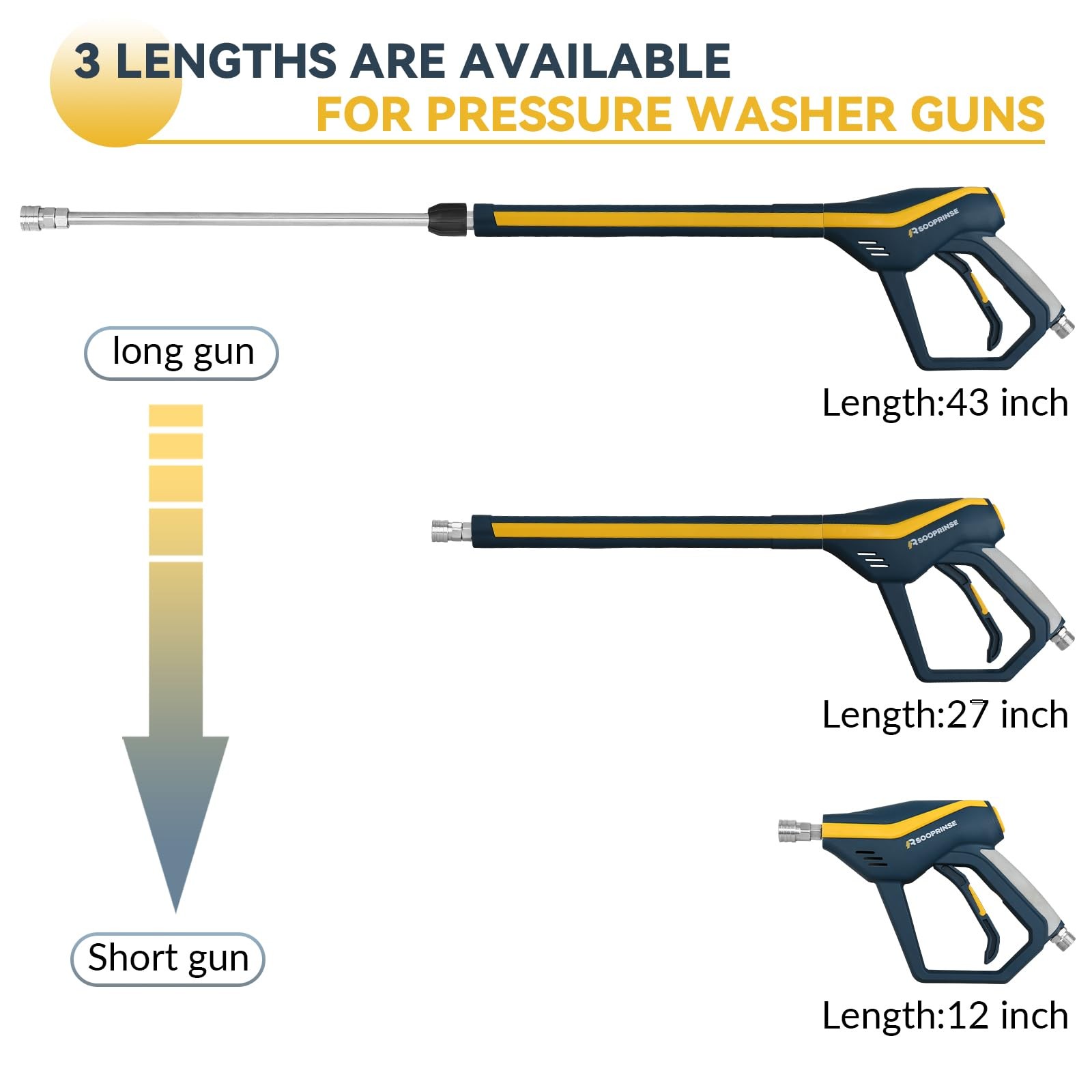 High Pressure Washer Gun with Wand Extension 5 Nozzle Tips 4000 PSI M22-14