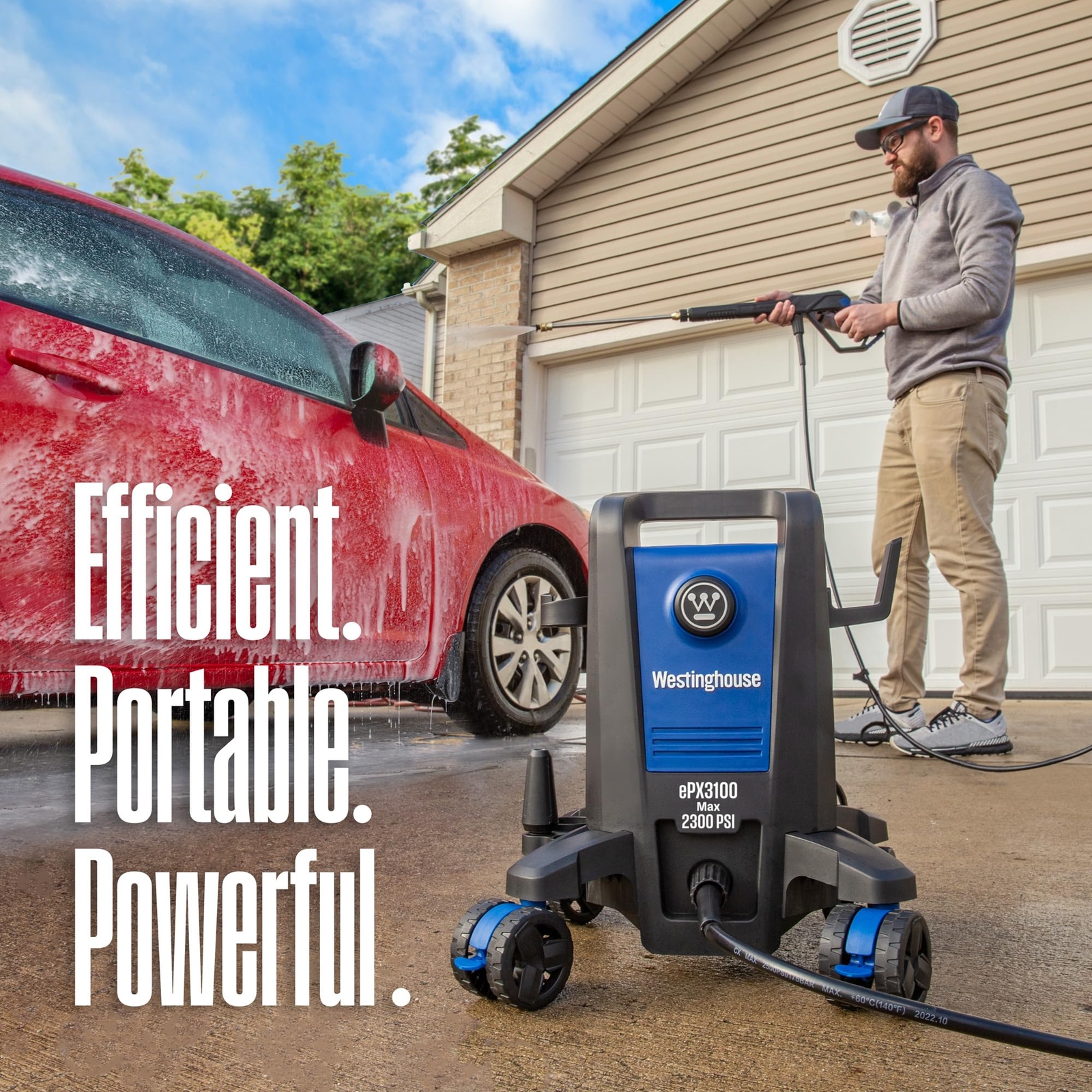 Westinghouse ePX3100 Electric Pressure Washer, 2300 Max PSI 1.76 Max GPM with An