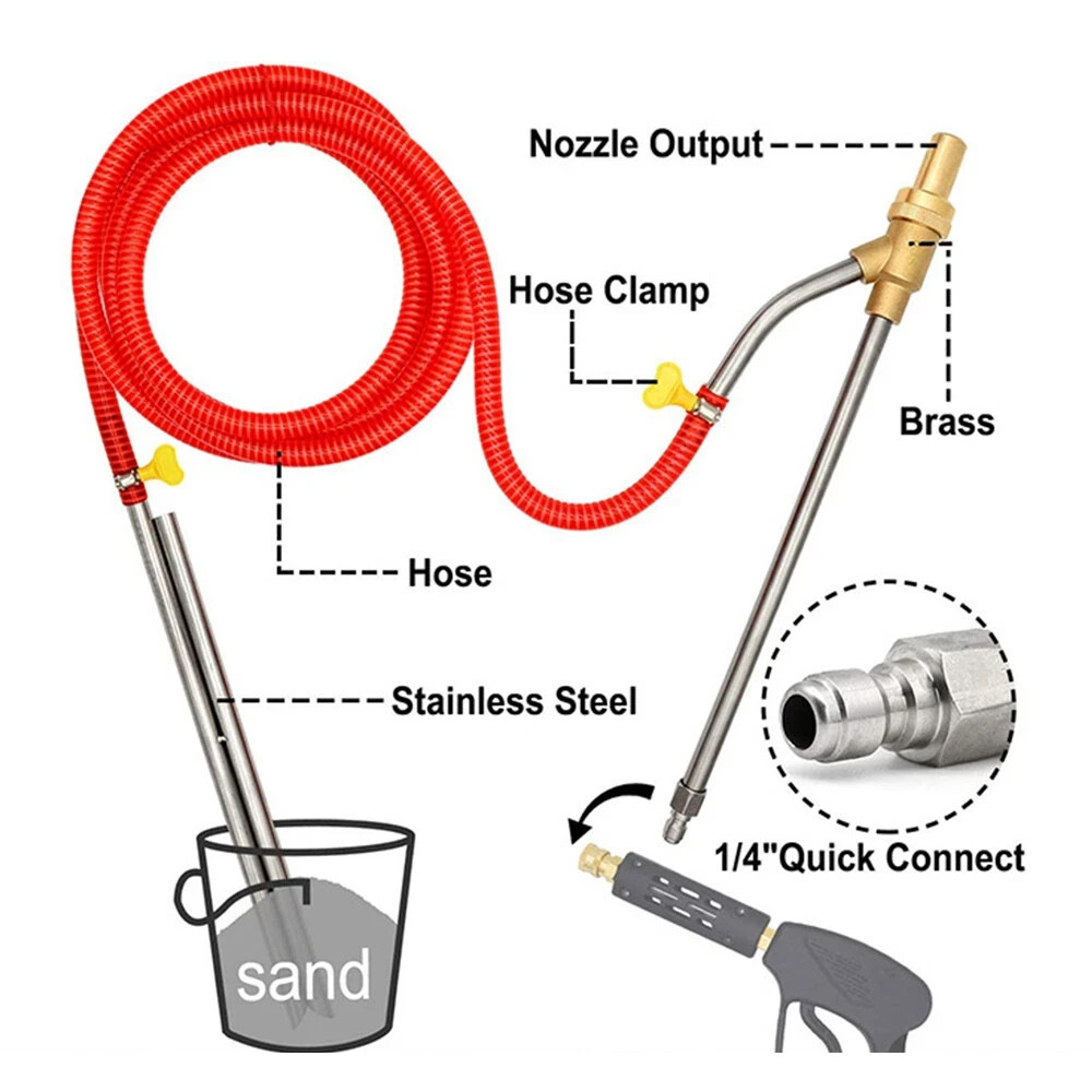 Sand Blaster Wet High Pressure Washer Gun Sandblasting Water Gun Washing Clean