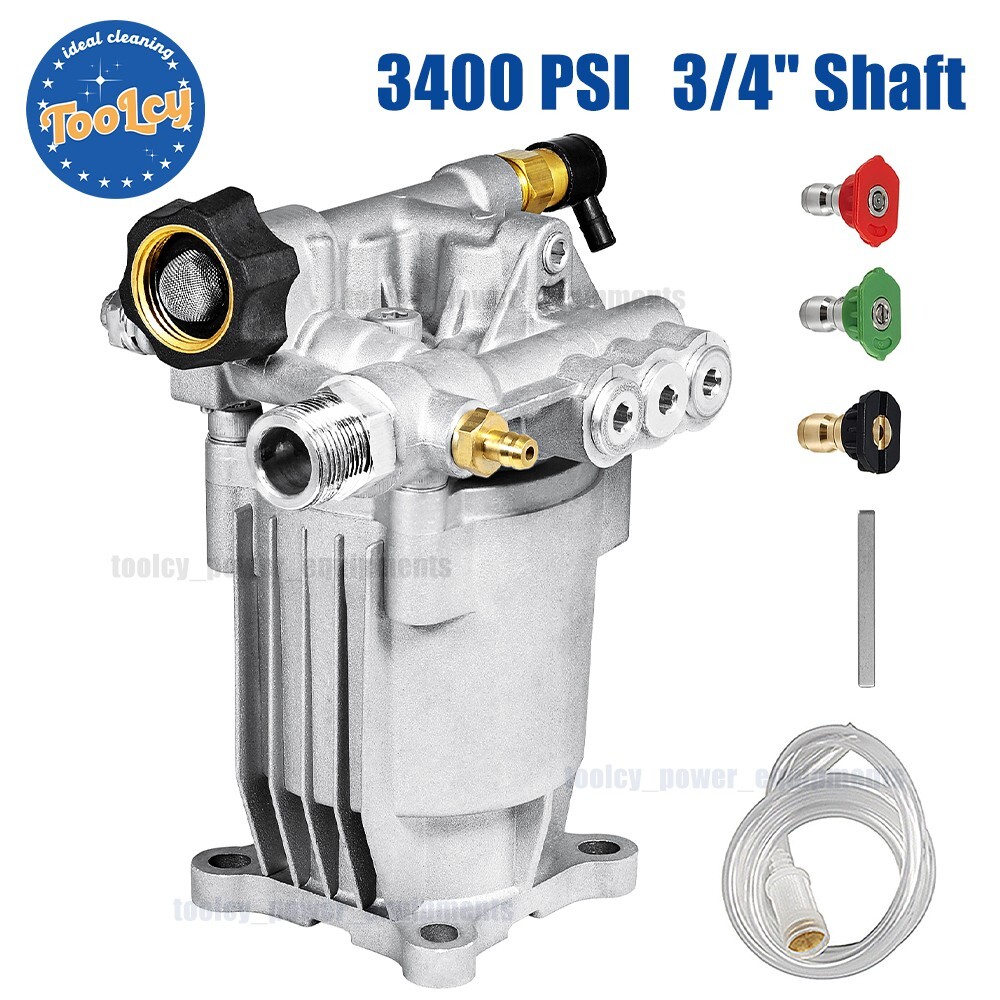TOOLCY 3/4″ Shaft Horizontal Pressure Washer Pump, 2600-3400PSI @ 2.5 GPM