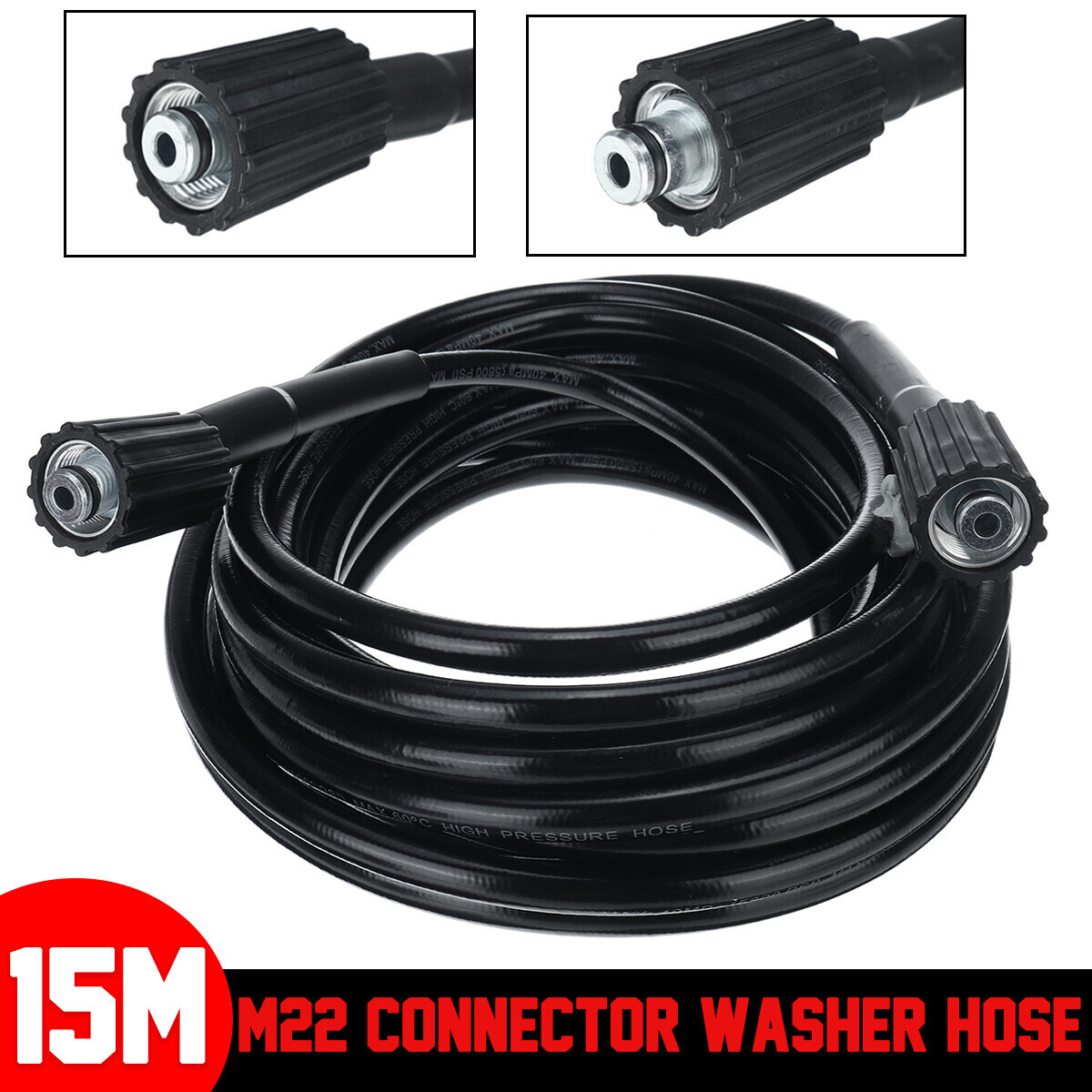 50 FT High Pressure Washer Hose 5800 PSI M22-14MM Power Washer Extension Hose