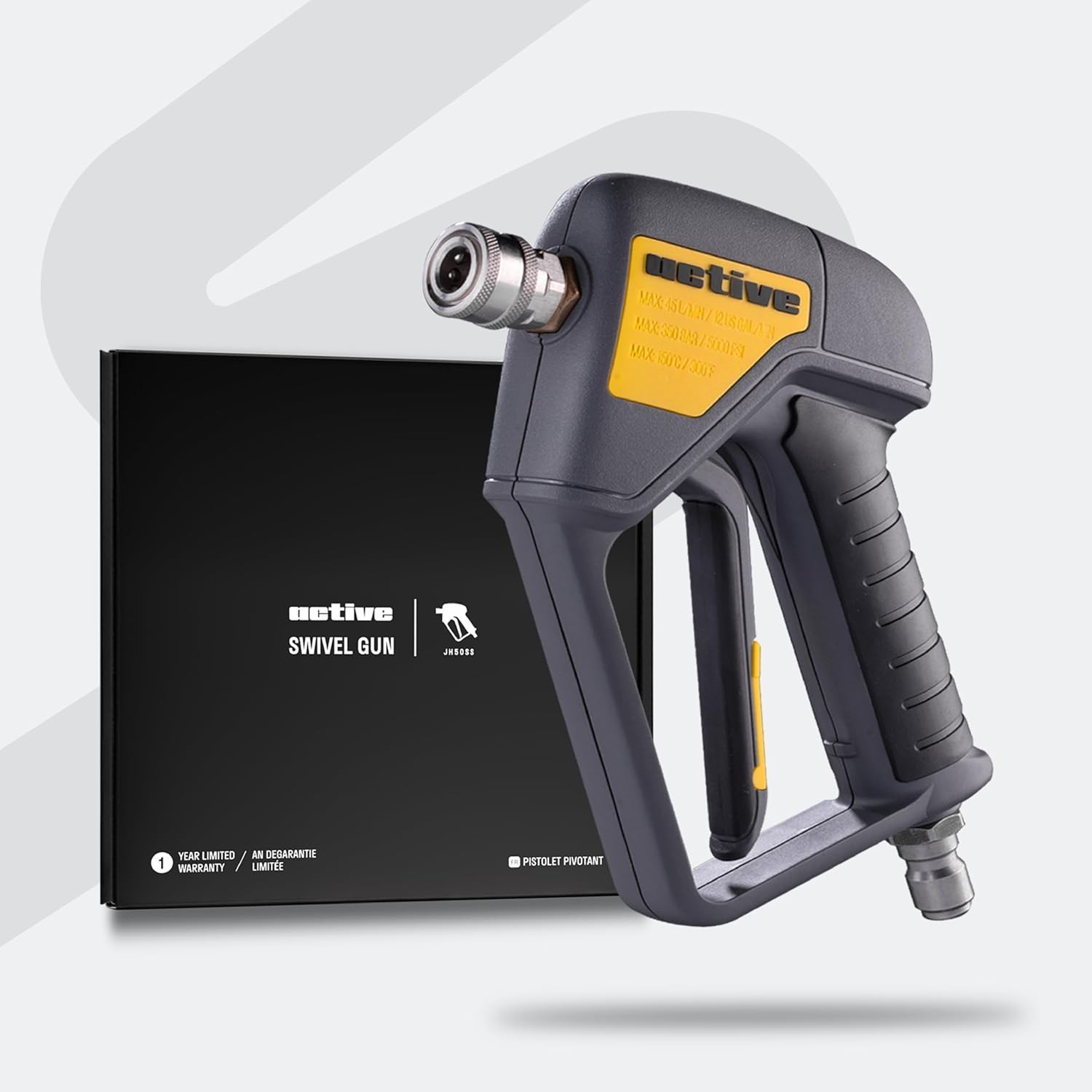 Active Swivel Pressure Washer Gun with an inbuilt 3/8” Inlet Male Swivel Plug fo