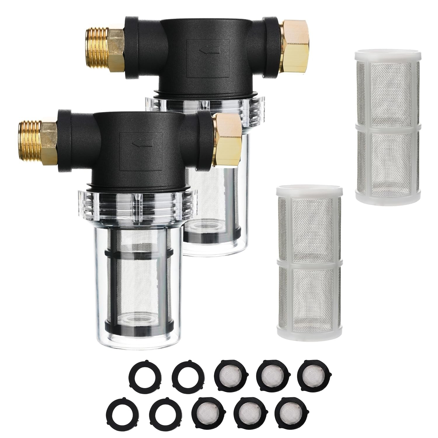 M MINGLE Garden Hose Filter for Pressure Washer Inlet, Inline Sediment Water Fil