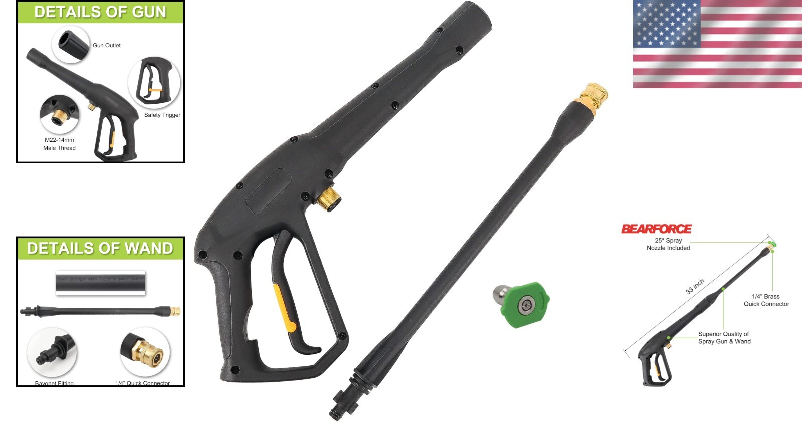 Versatile High-Pressure Spray Gun Wand Kit – Fits Most Electric Pressure Washers