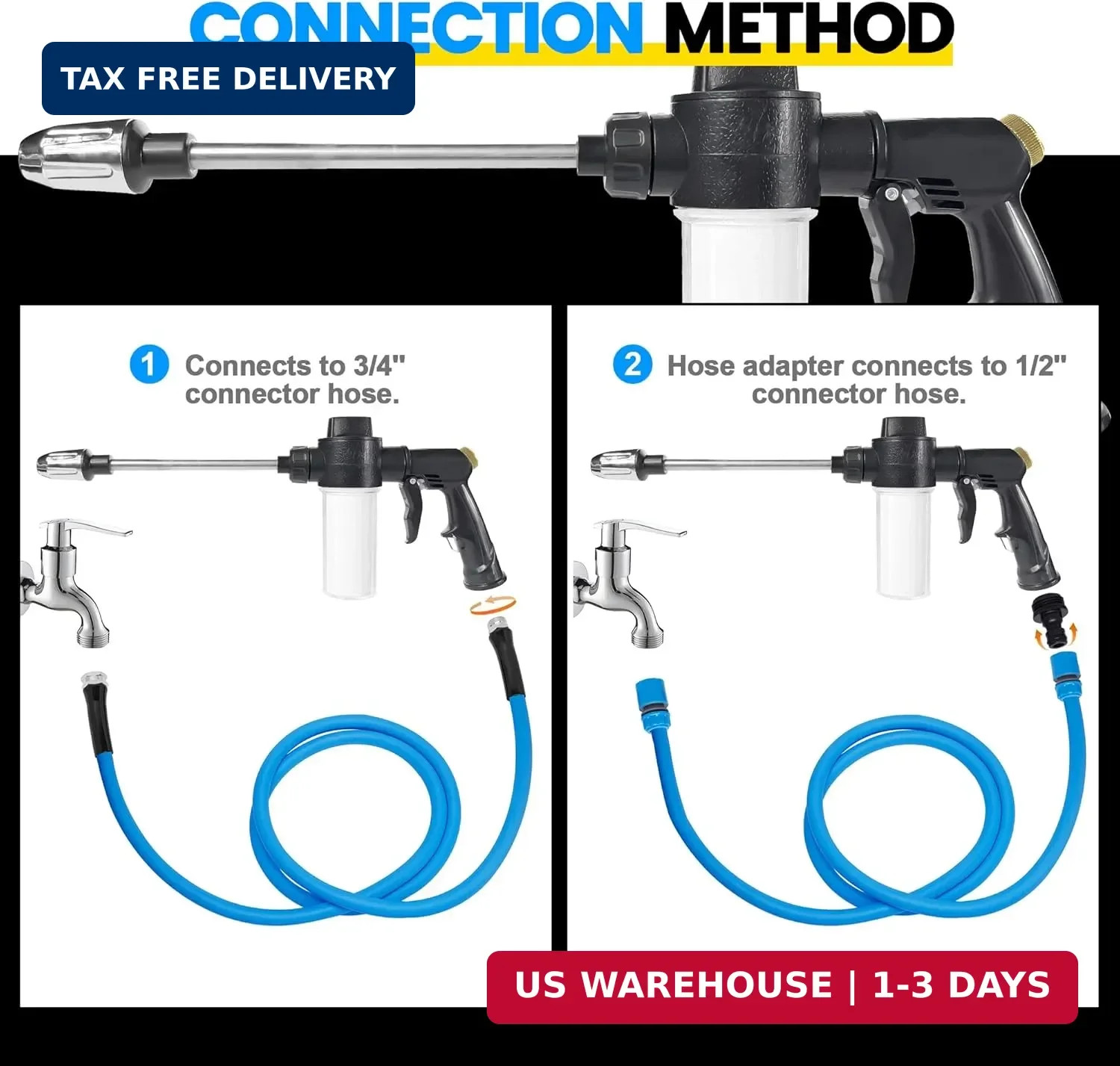 High Pressure Foam Gun for Garden Hose, Car Wash Soap Sprayer with 3.5oz/100cc P