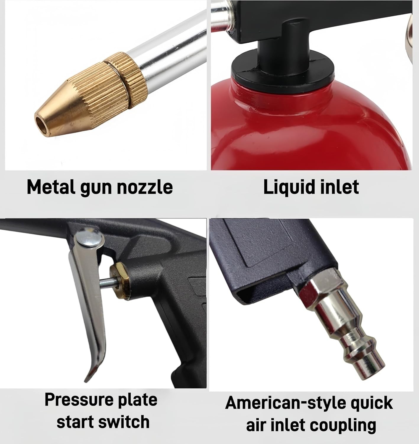 40-90 PSI Pneumatic Engine Cleaning Gun with 600ml Water Tank