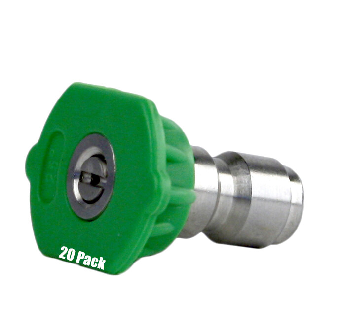 20 Pack Erie Tools Pressure Washer 1/4″ Quick Connect 25 Degree 5.0 Nozzles