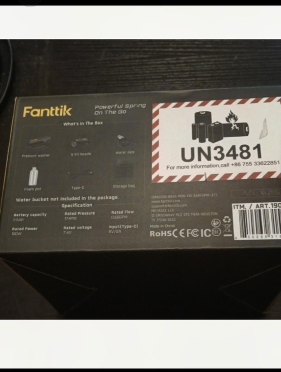 Fanttik K100 Portable Lithium Battery Pressure Washer 174psi Brand New In Box