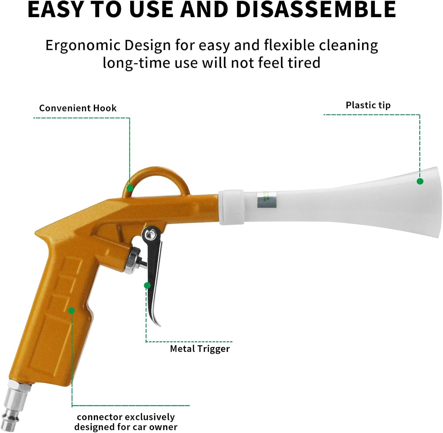 Air Blow Gun Car Detailing Cleaning Quickly Blasts Gun-13-new2, yellow