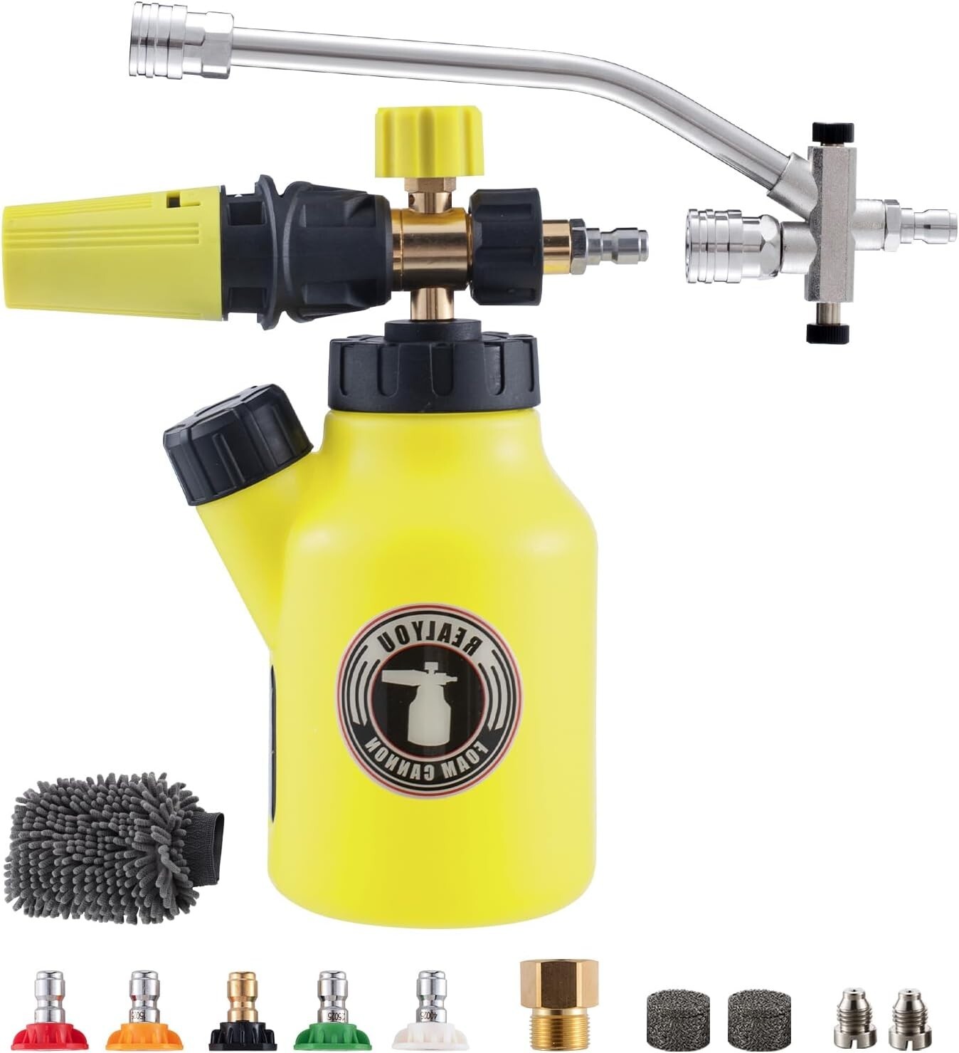 Foam Cannon with Foam Cannon Dual-Connector, Pressure Washer Accessory for Ca…