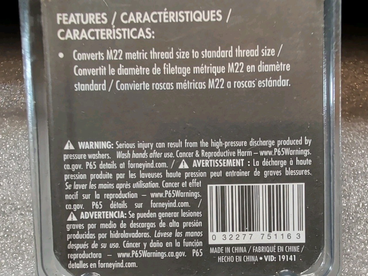 Lot Of 3 Forney 75116 Pressure Washer FNPT Screw Nipple, M22M to 3/8″ FNPT