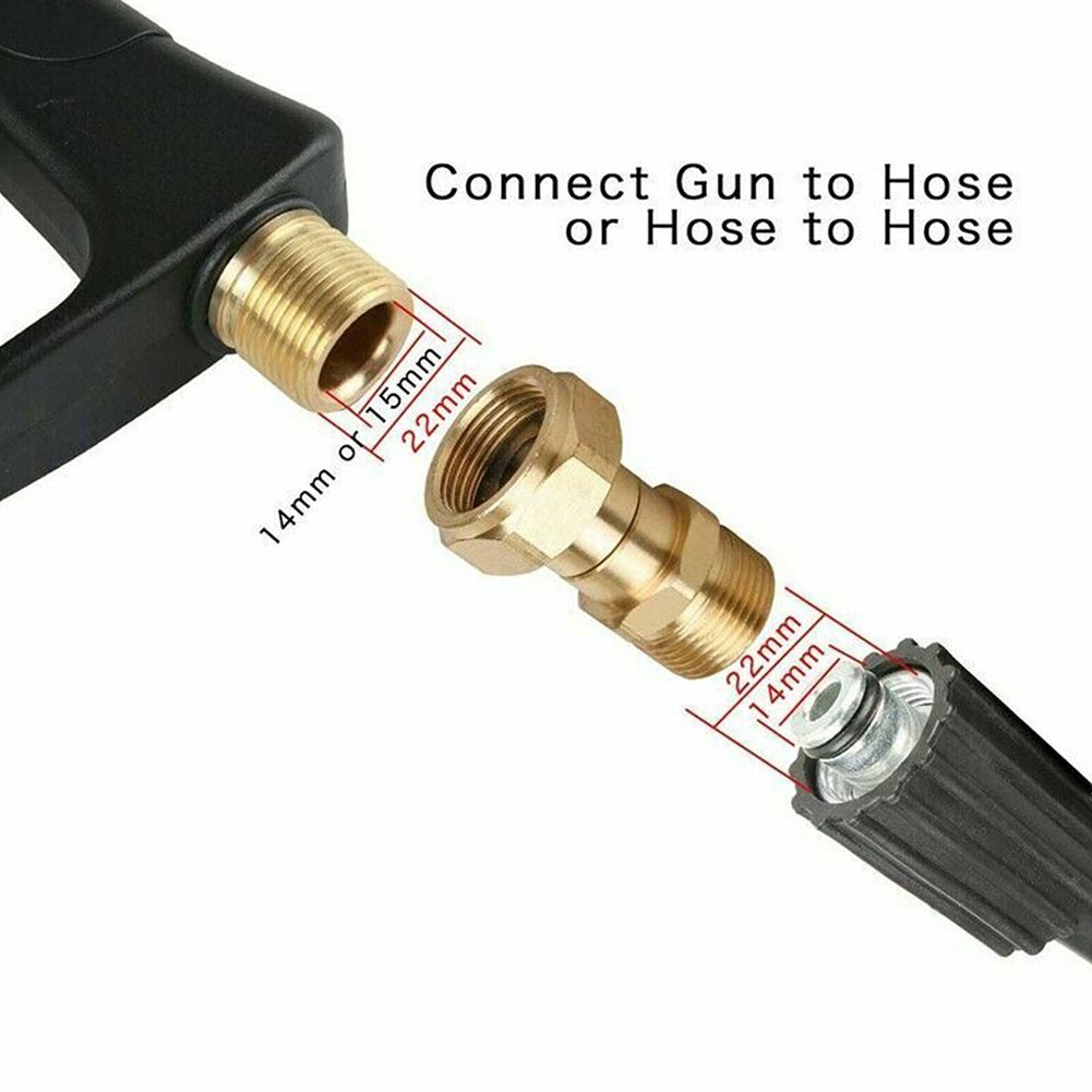 1pc Washer Adapter M22 14mm Thread Fitting Swivel Joint 1pc For Pressure Washers